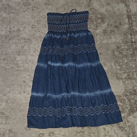 Blue Strapless Maxi Dress/ Skirt Size Small - Picture 1 of 8